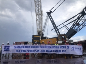 Installing the first turbine foundation at Soc Trang 7 project